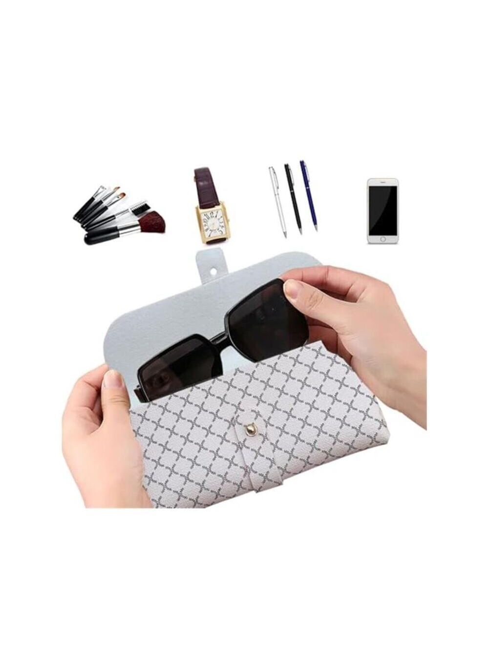 Fashion White and Black Glasses Case Protective Bag
